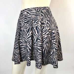 Topshop Zebra Print Skater Skirt